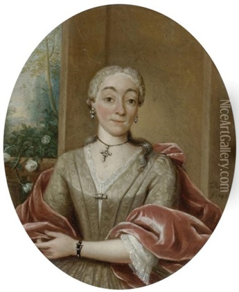 Portrait Einer Adeligen Dame Oil Painting - Tiebout Regters