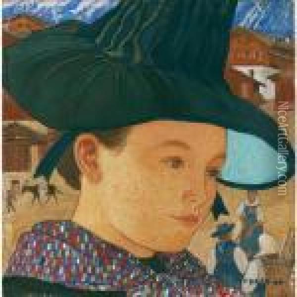 Jeune Fille Au Chapeau Oil Painting - Ernest Bieler