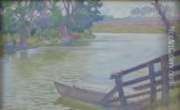 ''huron River Oil Painting - Marcus Waterman