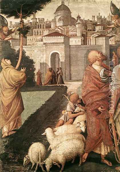 The Annunciation to Joachim and Anna 1544-45 Oil Painting - Gaudenzio Ferrari