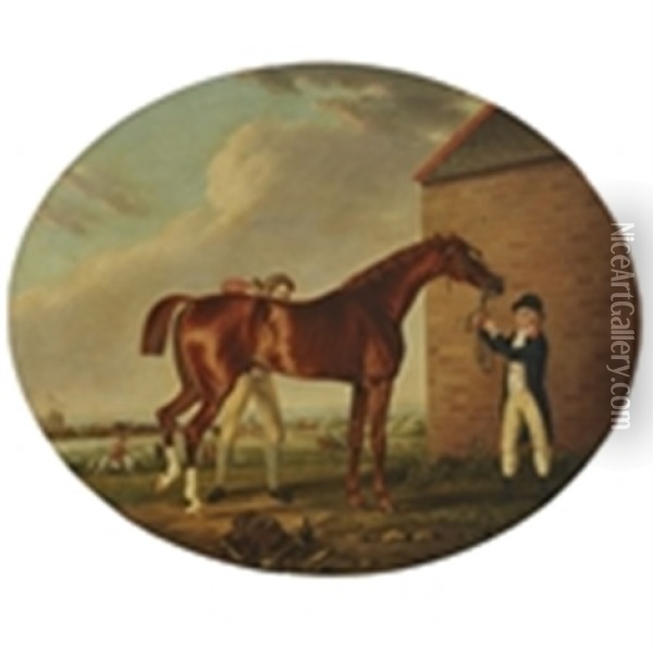 Life Of A Race Horse: Mare And Foul; Grooming The Horse For A Race; Huntsman With Hounds In Full Cry; Return To The Stable (set Of 4) Oil Painting - Francis Sartorius the Younger