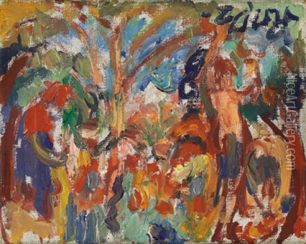 Apfelpflucker - Baume Oil Painting - Giovanni Giacometti