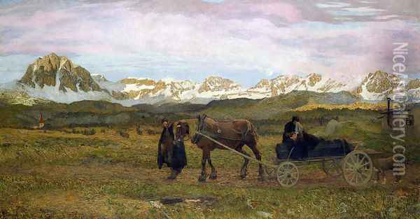 The Last Journey (Return to Native Soil) Oil Painting - Giovanni Segantini