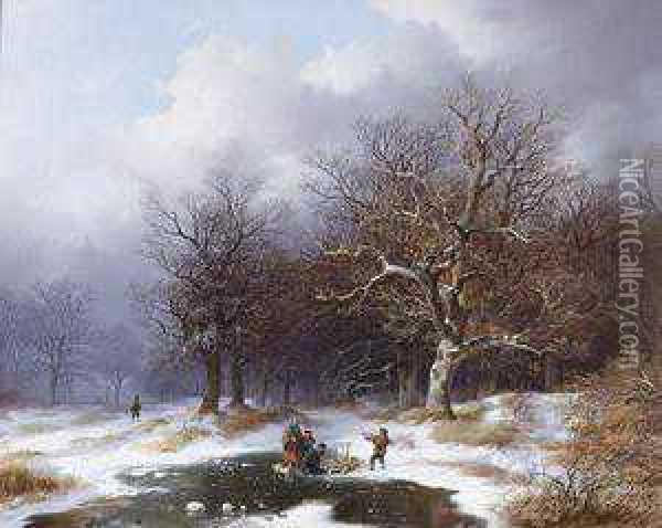 Paesaggio D'inverno Oil Painting - Remigius Adriannus van Haanen