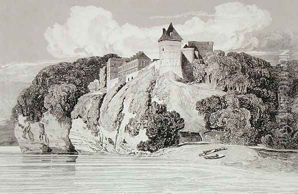 Castle at Tancarville, published 1st October 1821 Oil Painting - John Sell Cotman