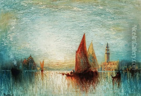 Grand Canal Scene Oil Painting - George Henry Bogert