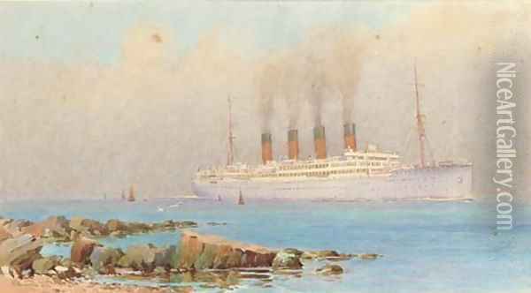 Arundel Castle in the Solent off the Isle of Wight Oil Painting - Alma Claude Burlton Cull