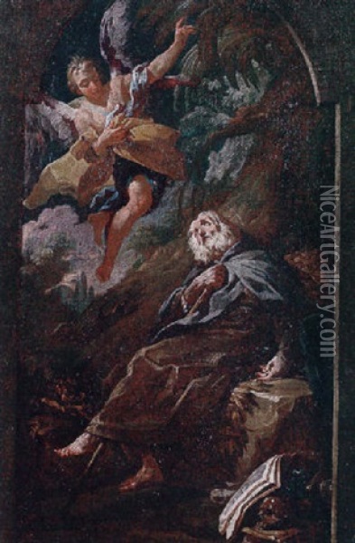 The Angel Appearing To The Prophet Elijah Oil Painting - Anton Kern