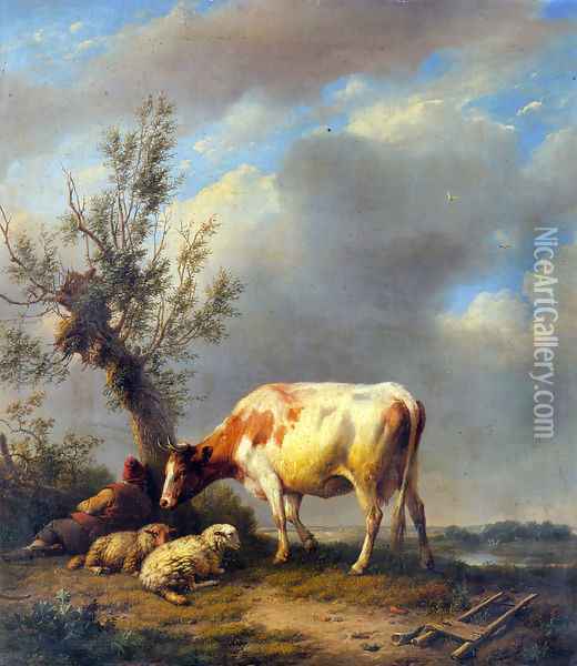 The Shepherd's Rest Oil Painting - Eugene Verboeckhoven