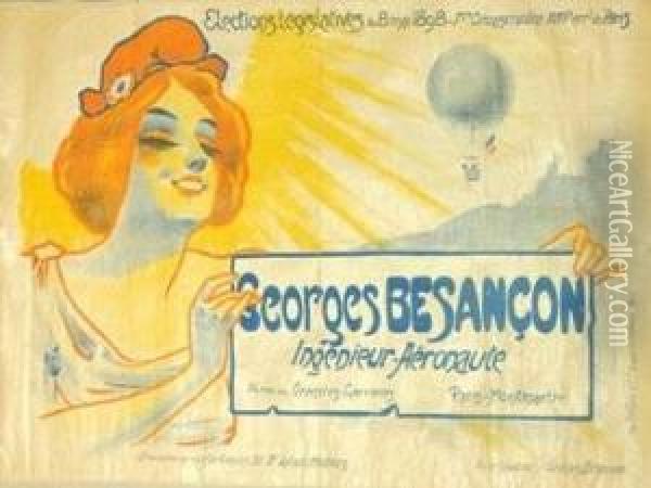 Georges Besancon Ingenieur- Aeronaute Oil Painting - Ferdinand Mifliez Misti