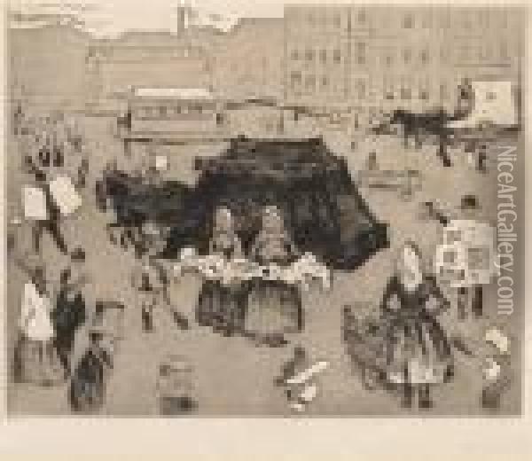 The Hearse. Potsdamer Platz Oil Painting - Edvard Munch