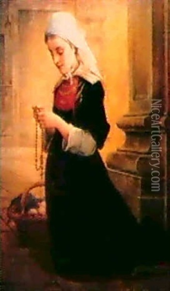 Fanciulla In Preghiera Oil Painting - Adelaide Salles-Wagner