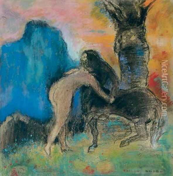 Femme et centaure Oil Painting - Odilon Redon