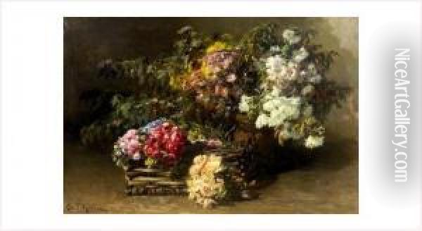 Corbeilles De Fleurs Oil Painting - Gabriel Edouard Thurner