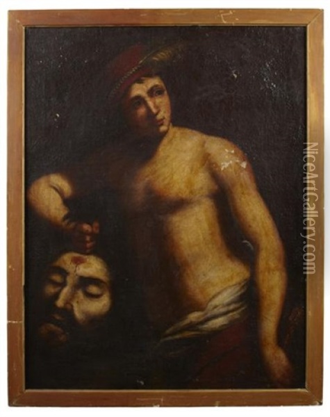 David And Goliath Oil Painting - Annibale Carracci