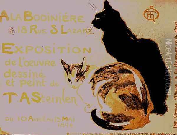 Exposition a la Bodiniere..., poster advertising an exhibition of new work, 1894 Oil Painting - Theophile Alexandre Steinlen