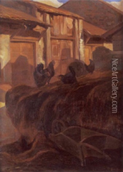 Auf Dem Bauernhof Oil Painting - John Pierre Simonet