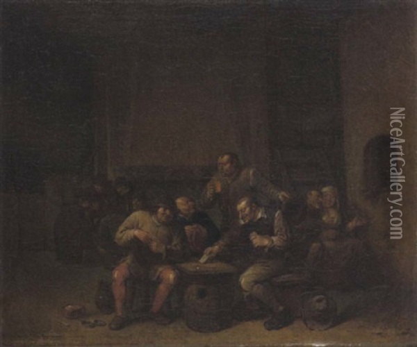 Bauern In Der Schenke Oil Painting - Egbert van Heemskerck the Younger