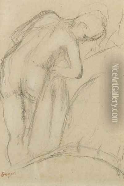 Apres le bain, femme s'essuyant 2 Oil Painting - Edgar Degas