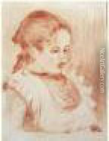 Jeune Fille Au Tablier Oil Painting - Pierre Auguste Renoir