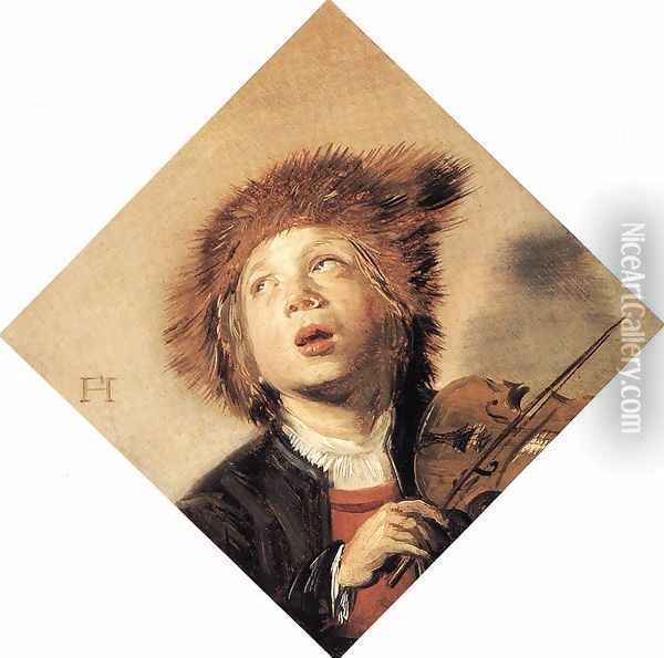 Boy Playing a Violin 1625-30 Oil Painting - Frans Hals