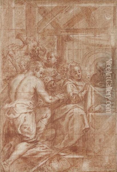 The Adoration Of The Shepherds Oil Painting - Bartolomeo Cesi