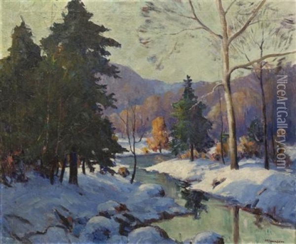 Winter Stream Oil Painting - Harry Everett Townsend