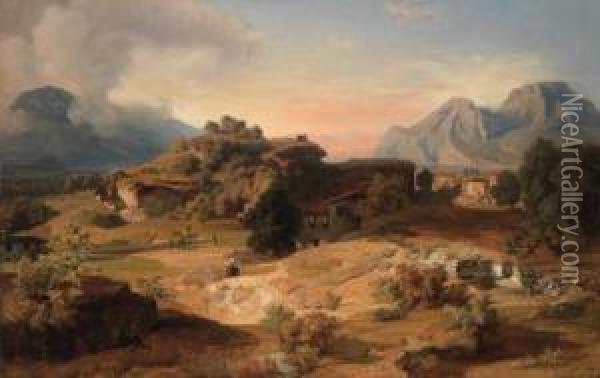 Suditalienische Landschaft Oil Painting - Josef Hoffmann