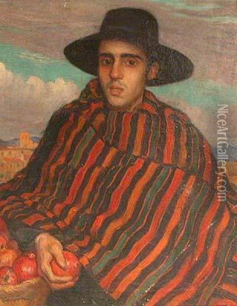 Retrato Masculino En Granada. Oil Painting - Joan Cardona
