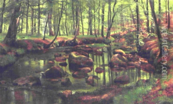 Skovparti Med Alob Oil Painting - Carl Frederik Peder Aagaard