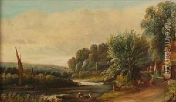 Conham Weir, Tavernand Ferry Oil Painting - Henry Harris