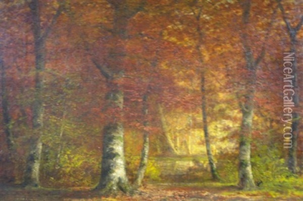 Autumn Landscape Oil Painting - Carl Christian Brenner