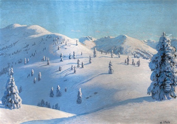 Mountains Of Kitzbuhel Oil Painting - Max (Ritter) von Esterle
