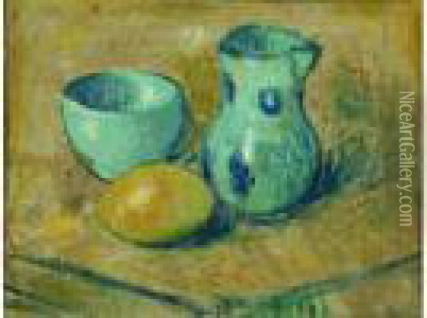  Citron, Bol Et Pichet  Oil Painting - Gustave Loiseau