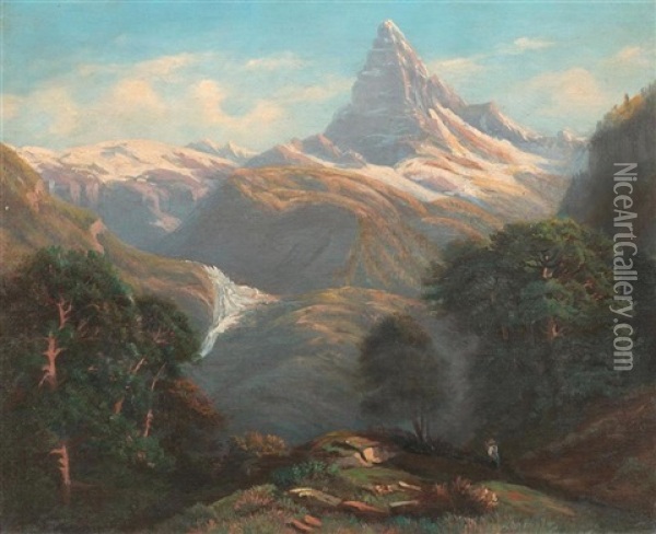 Matterhorn Oil Painting - Jean Philippe George-Julliard