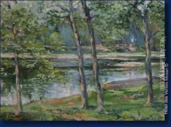 Bord De Riviere Oil Painting - Victor Gilsoul