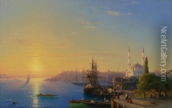 View Of Constantinople And The Bosphorus Oil Painting - Ivan Konstantinovich Aivazovsky