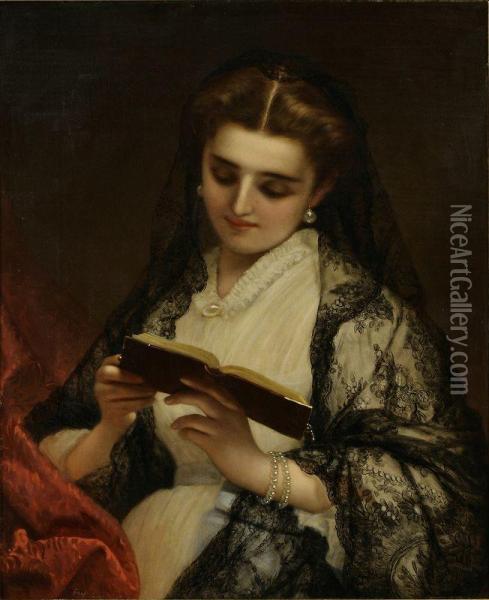 Lady Reading A Book Oil Painting - Gian Francesco Locatelli
