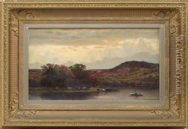 Sunlight Over A Pond Oil Painting - George Nelson Cass