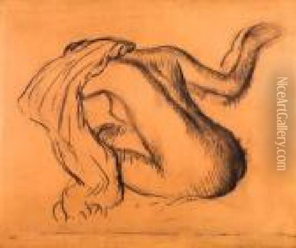 Femme Nue Assise, S'essuyant Oil Painting - Edgar Degas