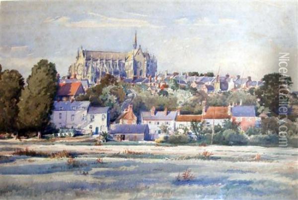 View Of Arundel Oil Painting - Edwin Harris