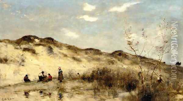 A Dune at Dunkirk Oil Painting - Jean-Baptiste-Camille Corot