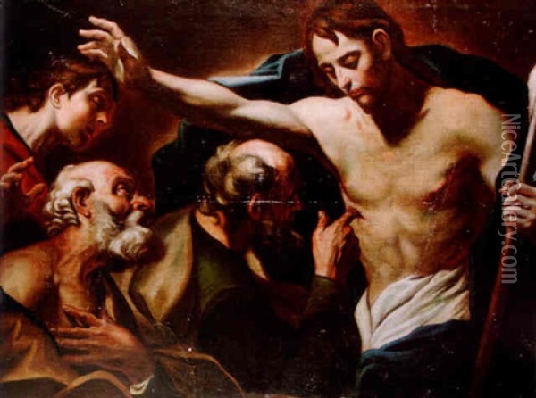 The Incredulity Of St. Thomas Oil Painting - Giovanni Battista Beinaschi