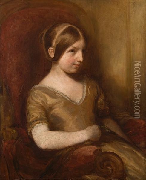 Portrait Study Of Miss Helen Barker Oil Painting - John Opie