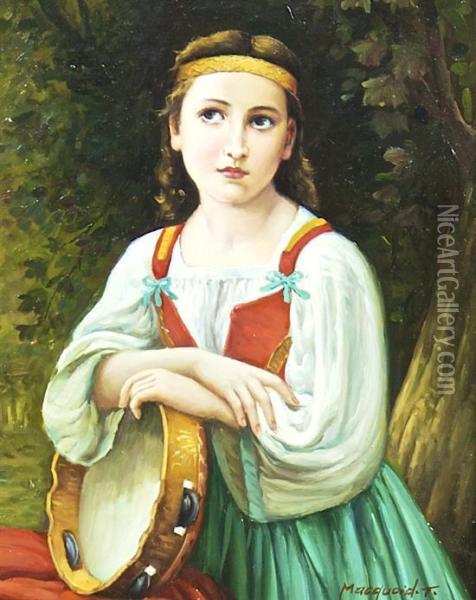 Tambourine Girl Oil Painting - Percy Thomas Macquoid