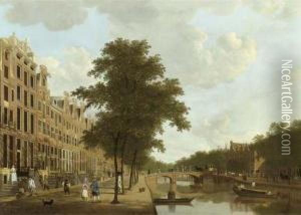 The Keizersgracht, Amsterdam, Looking Towards The Leidsestraat Oil Painting - Hendrik Keun