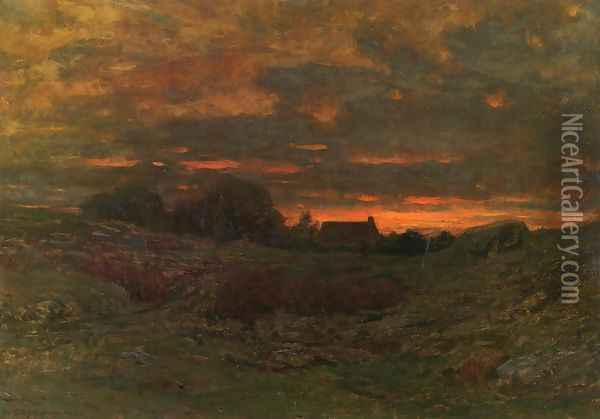 End of Day Oil Painting - Dwight William Tryon