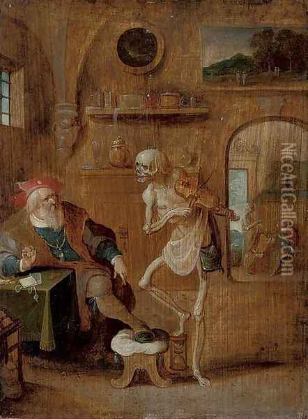 Death and the Miser Oil Painting - Frans II Francken