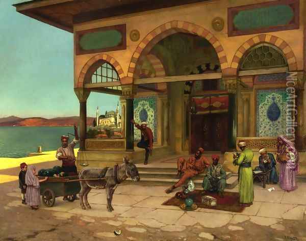Outside the Selim Tabe, Constantinople Oil Painting - Rudolph Ernst