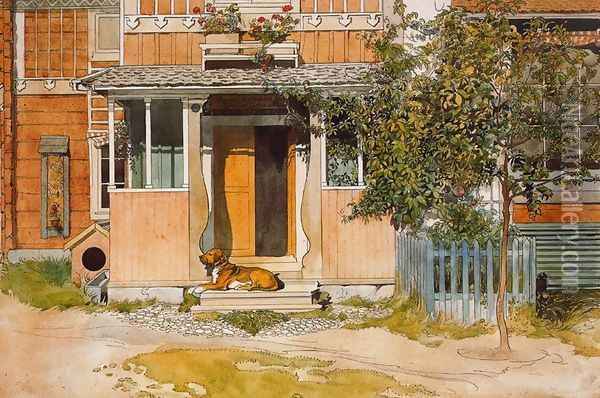The Veranda Oil Painting - Carl Larsson